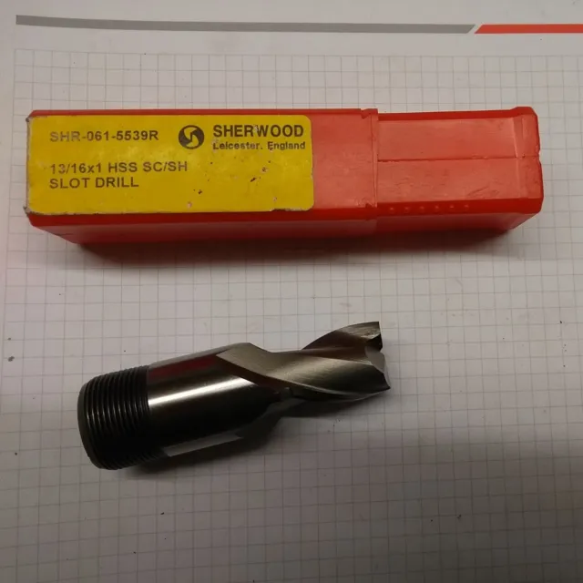 SHERWOOD 13/16"x1" slot drill M2 Milling Cutter HSS SC/SH SHR-061-5539R mill