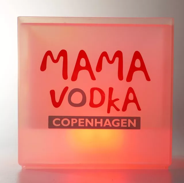 Mama Vodka Copenhagen LED Kühler Flaschenküher Eisbox Ice Bucket Eckig Club 1168