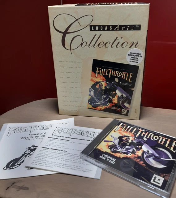 Jeux PC Full Throttle - Version Big Box Vintage LucasArts, Aventure Et Boxe