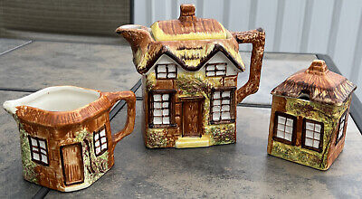 Price Kensington Cottage Ware Tea Pot Set (3) Piece Set Hand Painted England