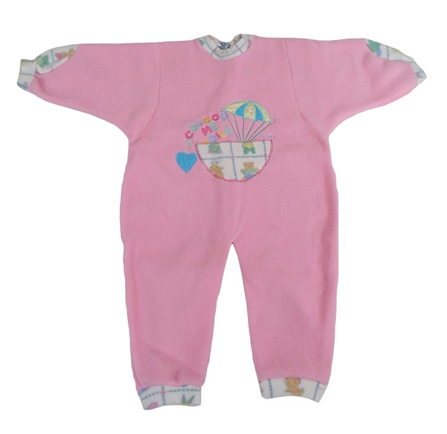 Tutina Tuta Body pagliaccetto in pile invernale neonato BIMBA Ines rosa cm 68