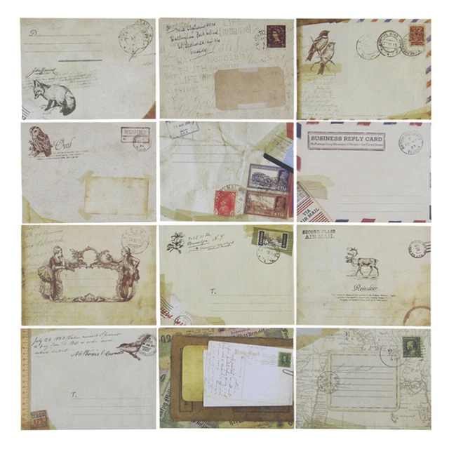 12pcs / set Vintage Mini Busta di carta Retro stile europeo Piccola busta di car