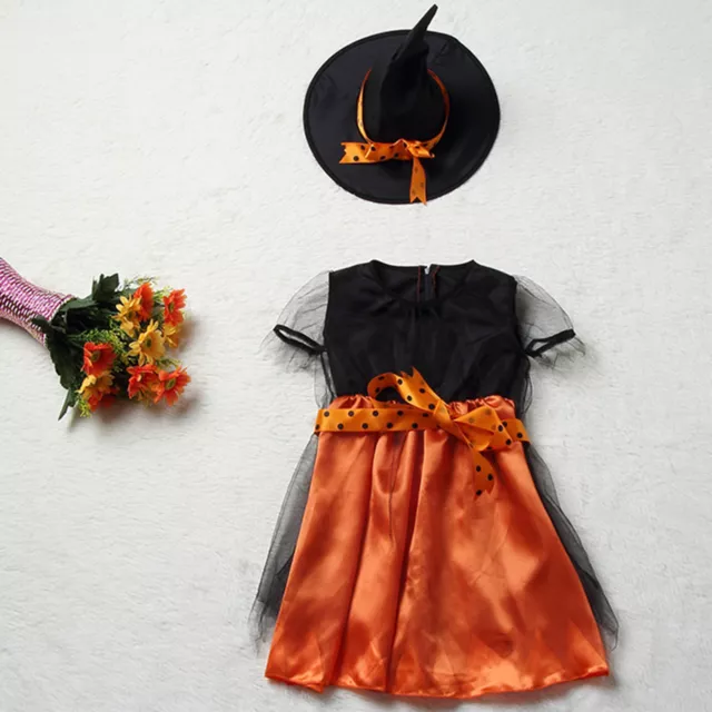 1 Set Halloween Anzug kurzärmelig mehrlagig Saum Halloween Kleinkind Mädchen