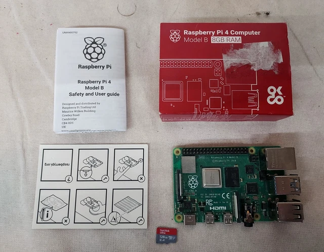 RASPBERRY PI 4 Model B 8GB RAM Computer 128GB SD Card w RETROPIE Used ...