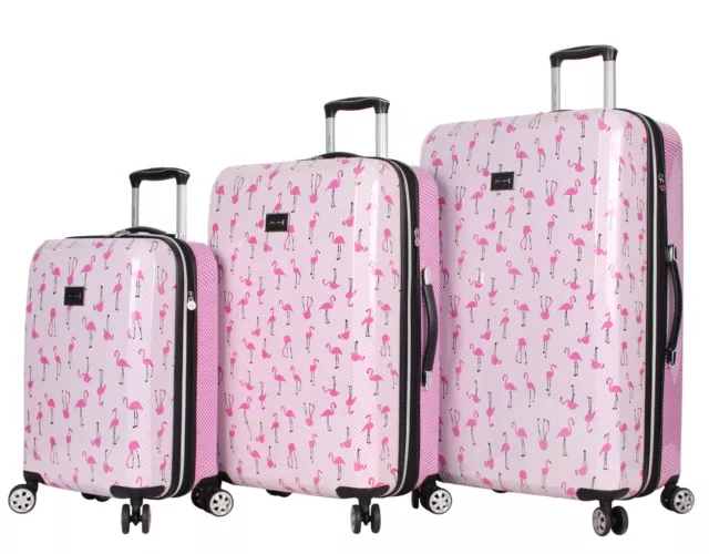 Betsey Johnson Luggage Hardside 3 Piece Set Suitcase With Spinner Wheels