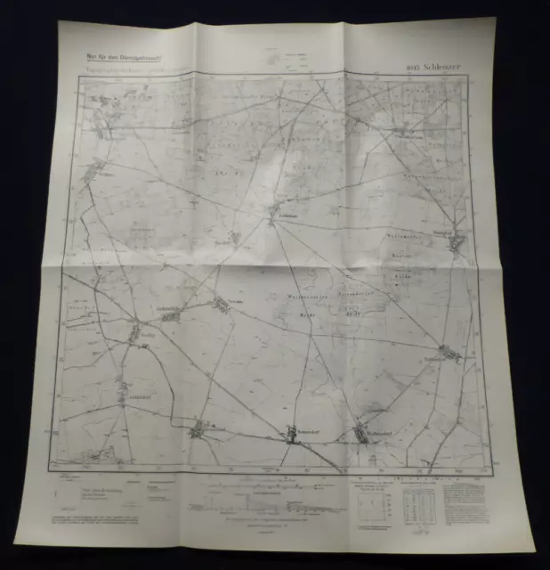 Landkarte Meßtischblatt 4045 Schlenzer, Wahlsdorf, Sernow, Nonnendorf, 1943