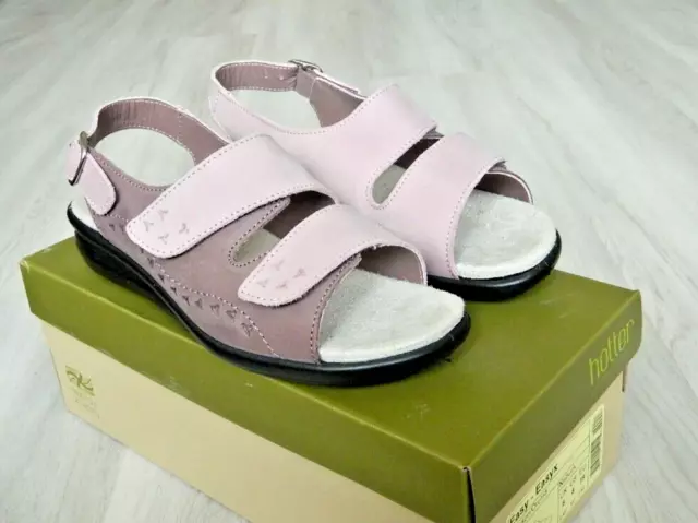 Hotter Easy Ladies Sandals Casual Comfort Pink & Purple Size 6 / 39 Wide