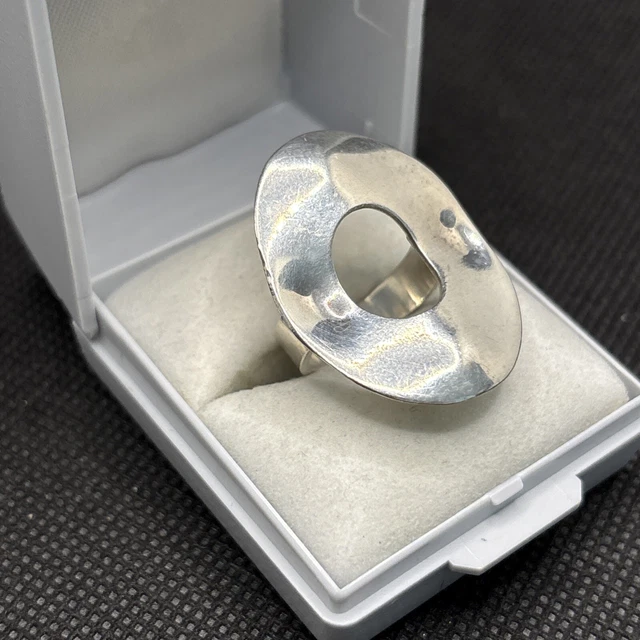 Bague Ancienne En Argent Massif 925 Jonc Alliance Zircon - Taille 54 Occasion