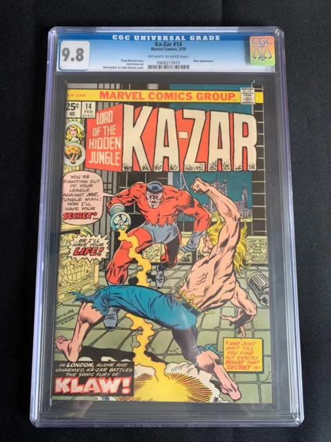 KA-ZAR vol 2 #14 (Marvel Comics, Feb 76) CGC 9.8 NM/MT OW-WP Klaw Appearance