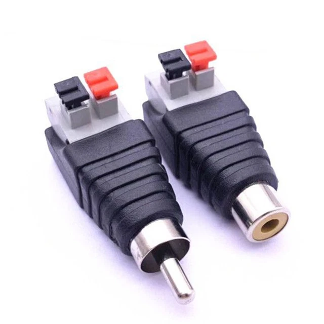 For Signal Ligne Puissance Connecteur Rca Prise 5 Females 5 Mâle 5/10 Pcs Noir