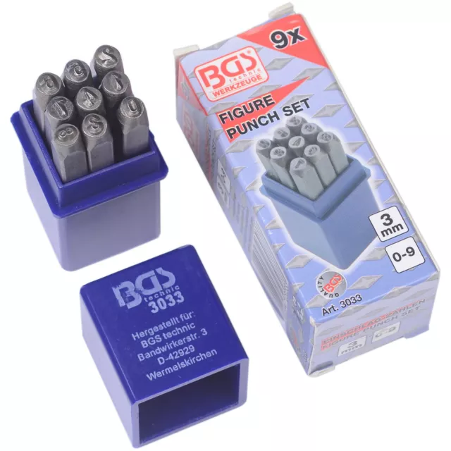 Bgs 3033 Juego punzones de numeros 3 mm