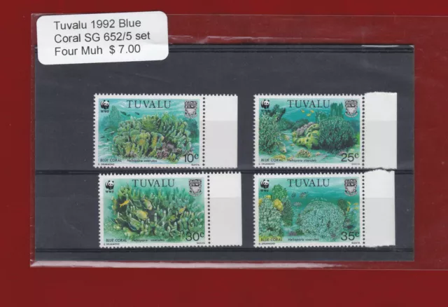 1992 Tuvalu - Thematic Fish - Blue Coral SG 652/5 Set of 4 MUH