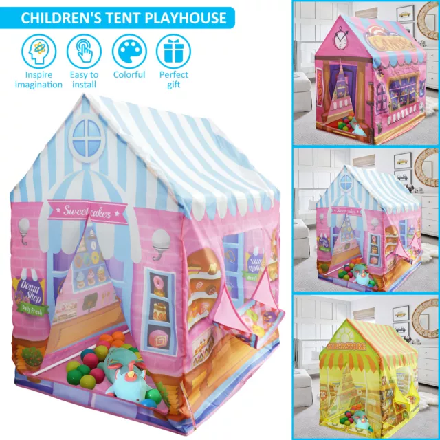 Kids Playhouse with Roll-up Door Colorful Cute Playhouse Tent Large Size ✽