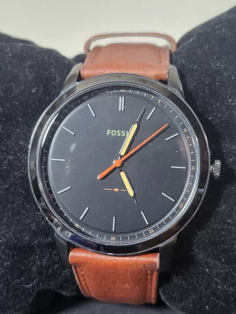 MEN'S FOSSIL MINIMALIST 44mm Leather Strap Watch FS5305 $40.00 - PicClick