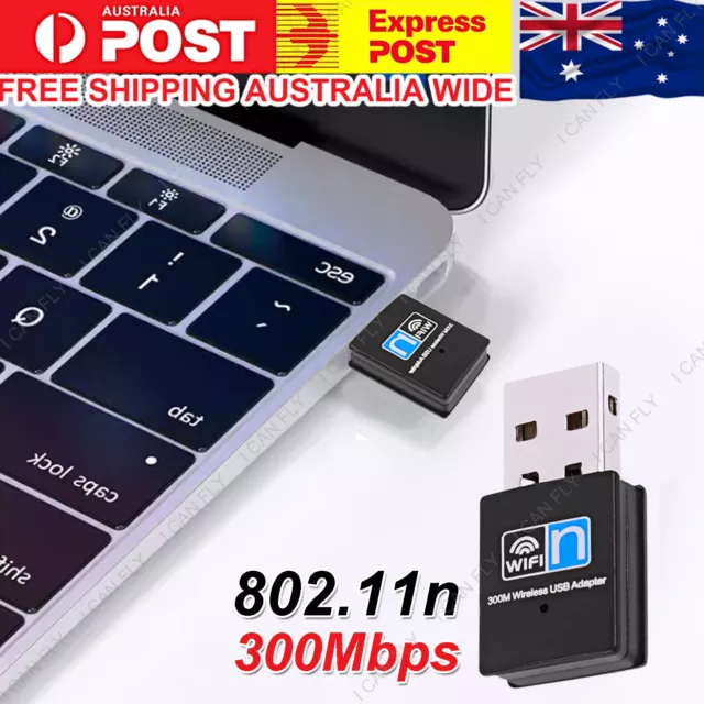 USB Wireless  WiFi Adapter Network LAN Card 802.11n 300Mbps Windows 10 DF