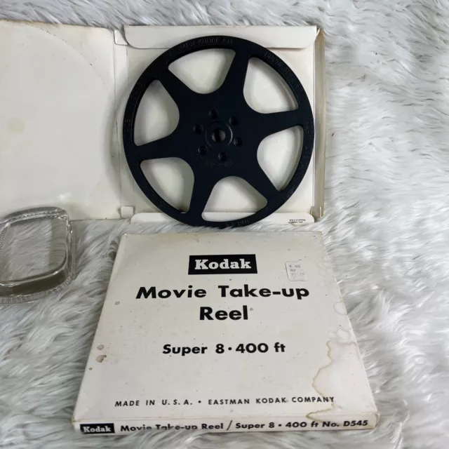 2-VTG Eastman Kodak 8mm Metal Film Movie Take Up Reels 400’Rochester NY 5” Decor