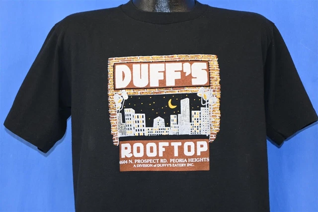 vintage 90s DUFF'S ROOFTOP CHICAGO BLUES MUSIC RESTAURANT VENUE t-shirt LARGE L
