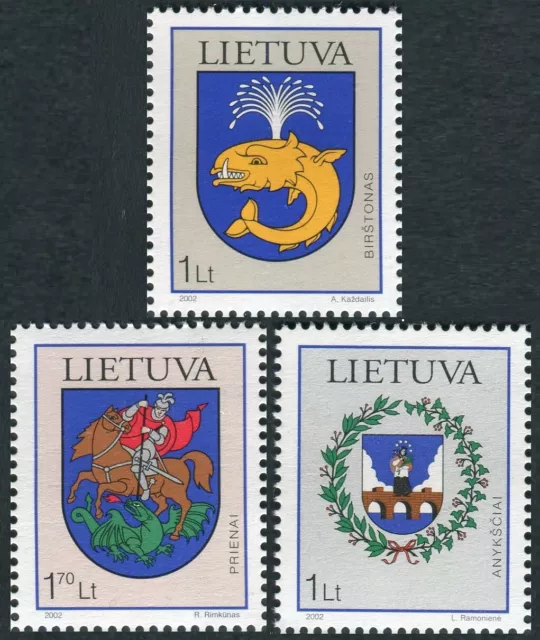 Lituania 2002 ** 684/86 Escudos de ciudades ( 3 val.)