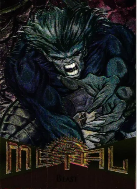 1995 Fleer Marvel Metal Beast Silver Flasher Card # 1 NM