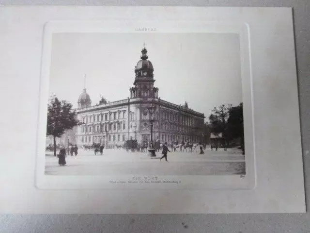 Hamburg und Umgebung 1895 Die Post Kupferdruck