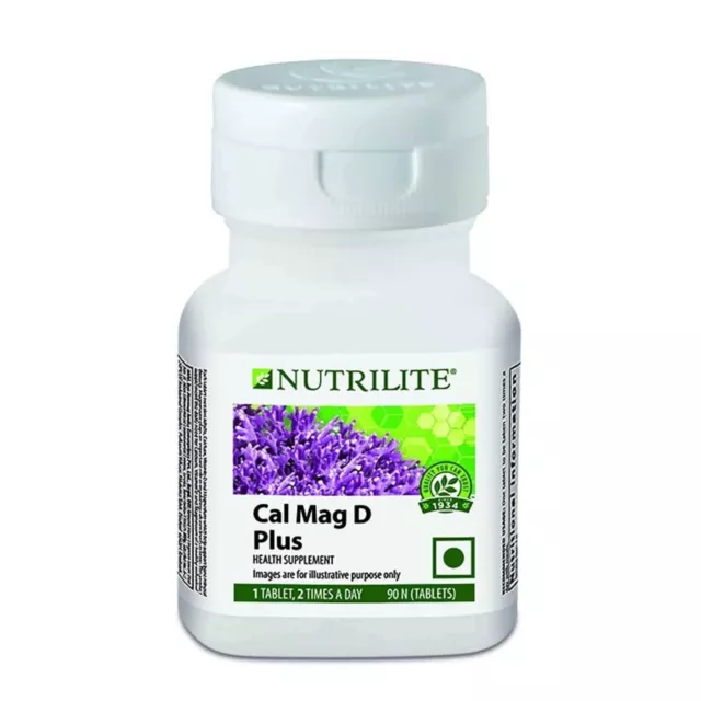 Amway Nutrilite Cal Mag d Plus, paquete de 90 tabletas para la salud dental...