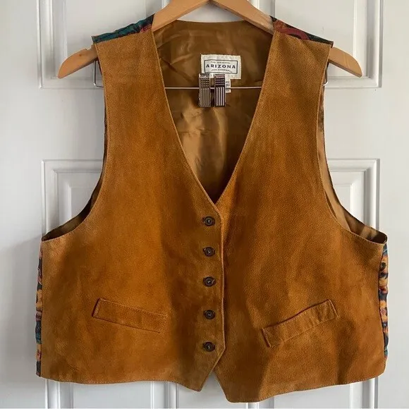Vintage Arizona Jean Co. Brown Suede Vest Size XL