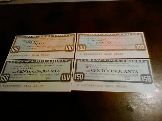 Miniassegni La Banca Del Friuli - Lotto Ml15231 (N. 4 Emissioni)