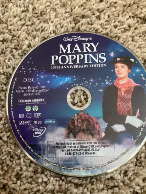 Mary Poppins DVD. Walt Disney 40th Anniversary Edition