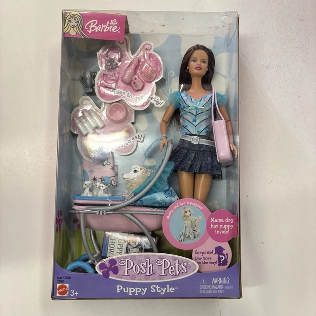 Barbie Posh Pet Park - Set Chiots Et Accessoires - 2003 Mattel B6358 - Neuf