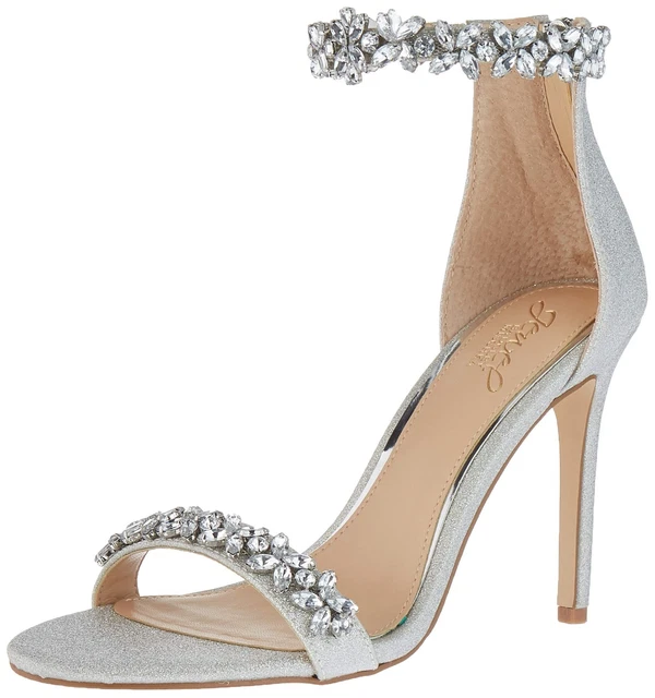 Jewel Badgley Mischka Women's RAMIRA Sandal, Silver, 6 M US
