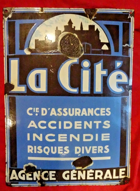 Plaque émaillée Bombée Ancienne - Danger Gel - Lavage Auto Balcon - 10x5 Cm