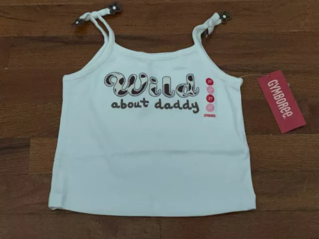 New Gymboree Girls Safari Fashion Ivory Wild About Daddy Tank Top Tee Shirt 2 2T