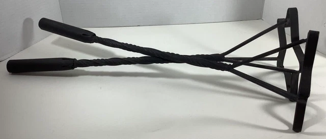 Antique Hand Forged Wrought Iron Twisted Cattle Branding Iron 2 Each With Stars