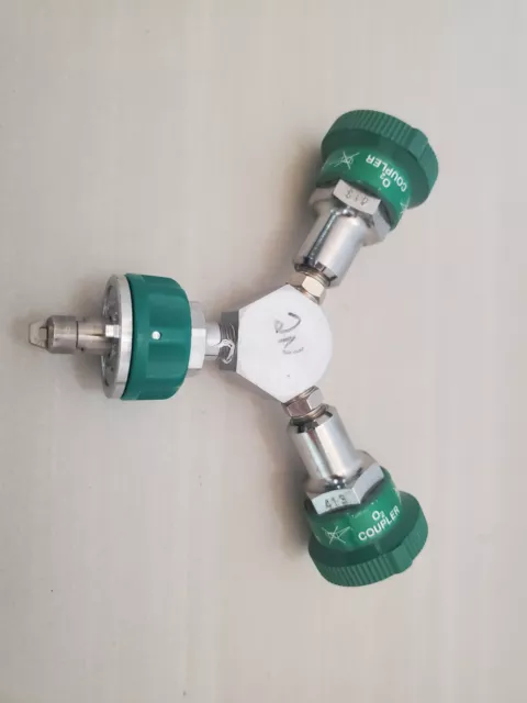 Precision Medical Fittings Part 2160 O2 Coupler Fittings (2) female, (1) male, y