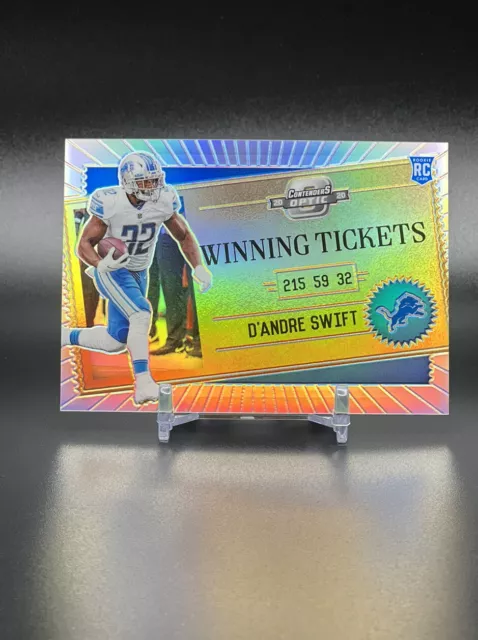D’andre Swift Winning Ticket Silver Contenders Optic RC WT22