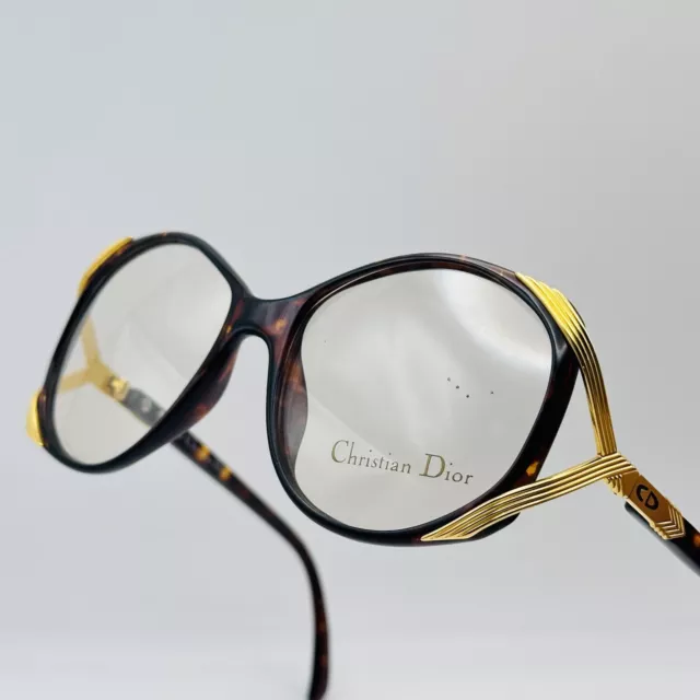 Christian Dior eyeglasses Ladies Oval Braun Gold Vintage 80s Mod. 2428 10 NOS