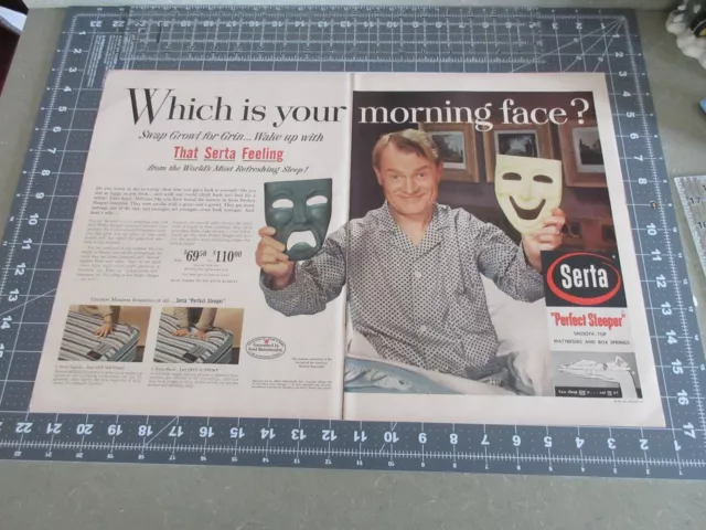 1957 Serta Perfect Sleeper - Morning Face 2 page Print Ad