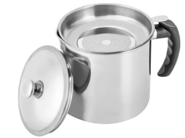 Colador de aceite de acero inoxidable de cocina filtro contenedor de grasa para filtrar