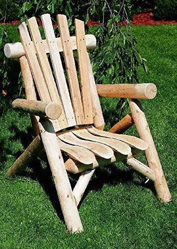 Lakeland Mills Cedar Log Patio Lounge Chair Set of 2 3