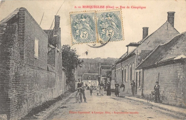 Cpa 60 Marqueglise Rue De Compiegne