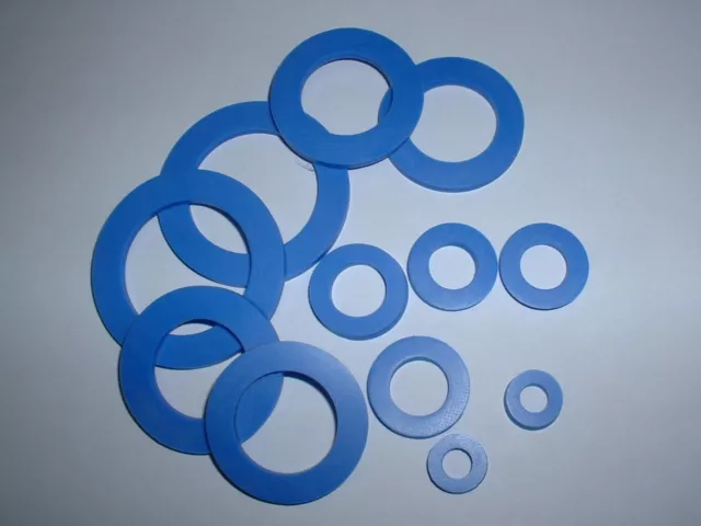 3Mm Extra Thick Blue Silicone High Temp Fda Flat Ring Rubber Washer Seal 2 Pack