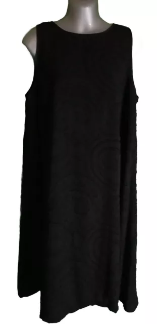 Ann Taylor LOFT Women Size 12 TALL Sleeveless Black A-Line Textured Dress