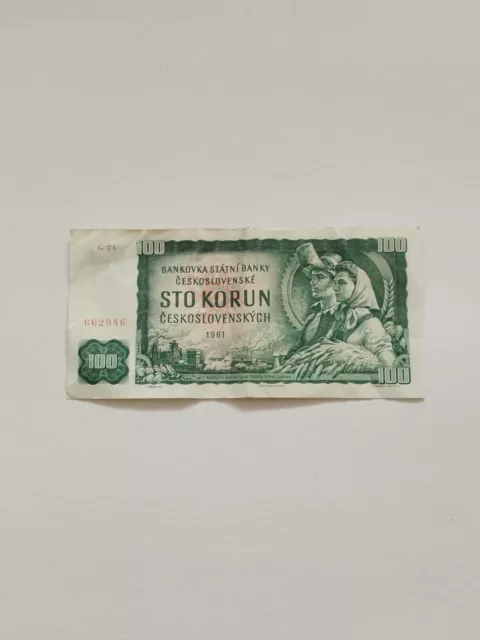 100 Korun 1961 , Tschechoslowakei , Banknoten , Geldscheine , Papiergeld