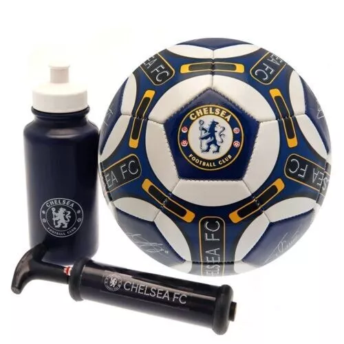 Chelsea FC Official Signature Gift Set Includes Ball Pump Bottle Gift