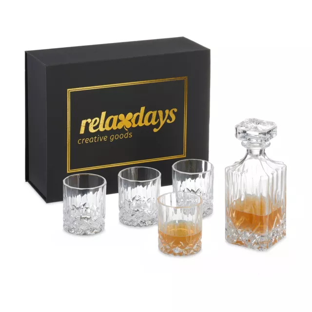 Set da whisky decanter bottiglia 4 bicchieri confezione da 5 parti kit caraffa