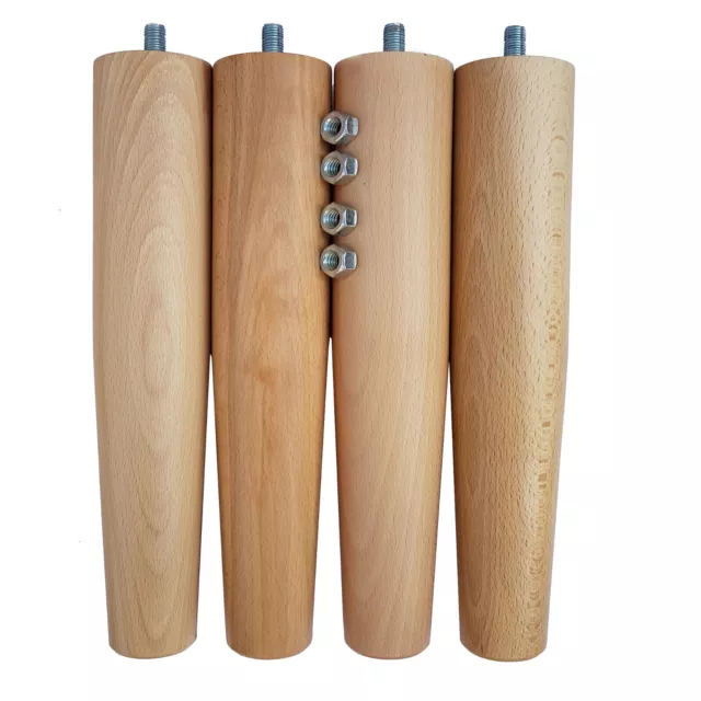 Set 4 pz Piedi Gambe legno Faggio per rete a doghe 24-29-34-39-44