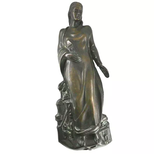 Rarität seltenes,altes Babcock Bronze Wandrelief Barbara Bergbau ca. 50 cm