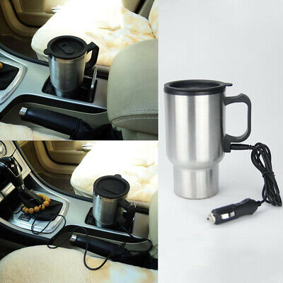 Coffee Heated Mug 450Ml Travel Car Based Heating Stainless Steel Cup Kettle 12V