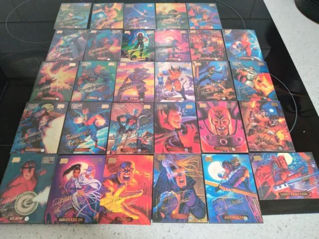 1994 Fleer Marvel Master Pieces Gold Foil Signature Series Cards Lot of 29