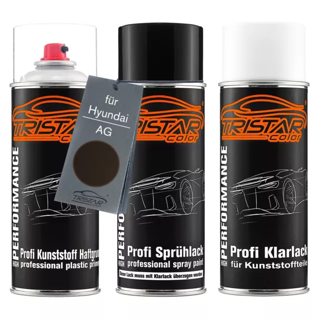 Autolack Spraydosen Set für Kunststoff Stoßstange für Hyundai AG Kyara Metallic